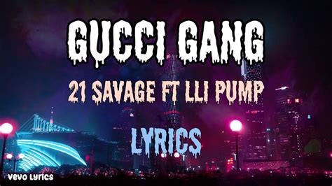 gucci gang lyrics karaoke|21 savage gucci gang lyrics.